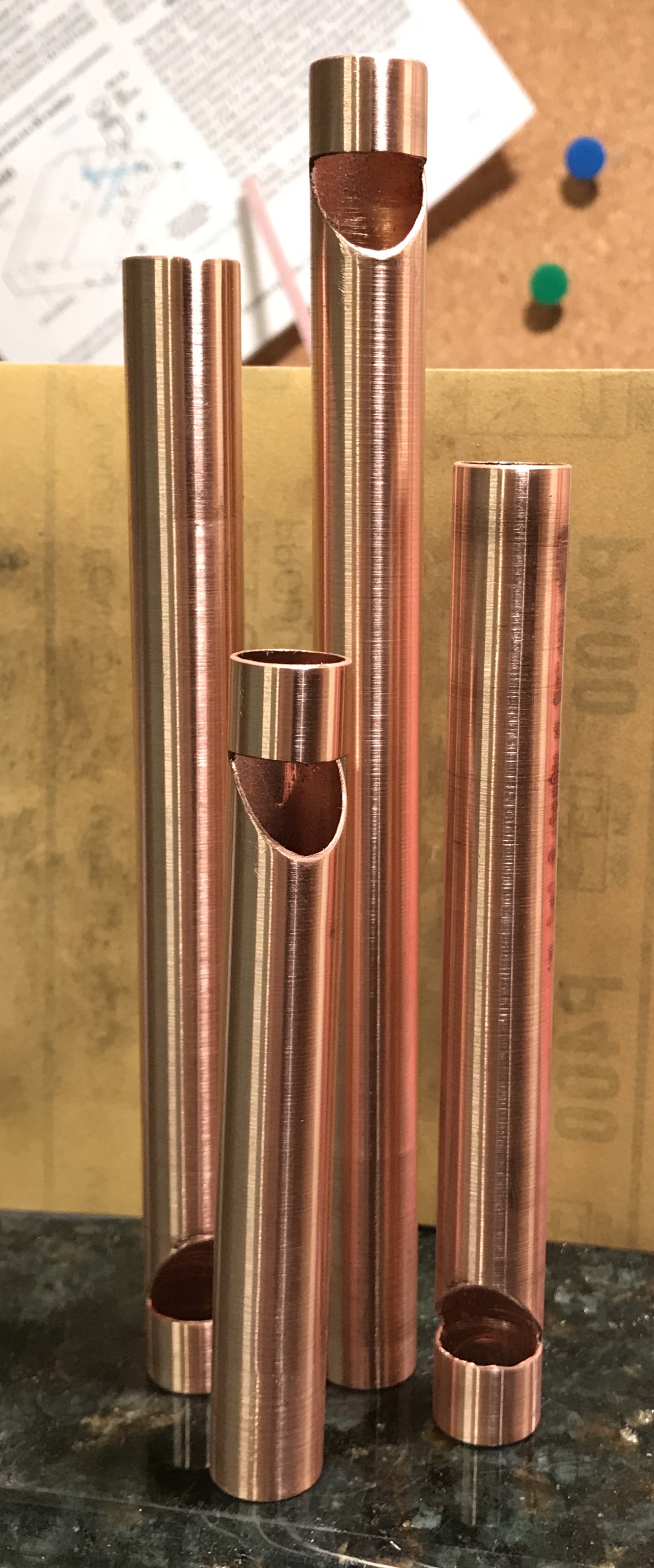 Cut and polished pipes